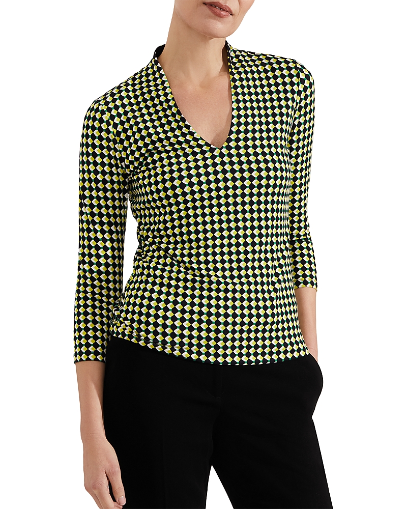 Hobbs London Aimee Printed Top In Green Mult