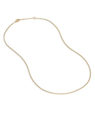 Box Chain Necklace in 18K Yellow Gold, 1mm