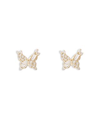 Adina Reyter - 14K Yellow Gold Diamond Multi Cut Butterfly Stud Earrings