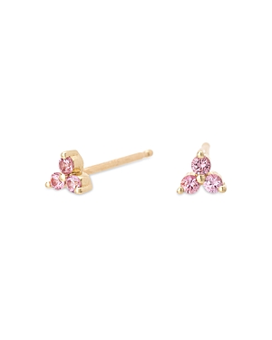Adina Reyter 14k Yellow Gold Pink Sapphire Trillium Cluster Stud Earrings