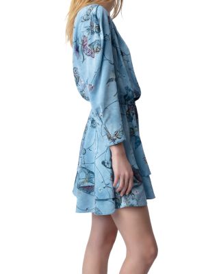 Zadig & Voltaire Rogers Silk Butterfly Print Dress