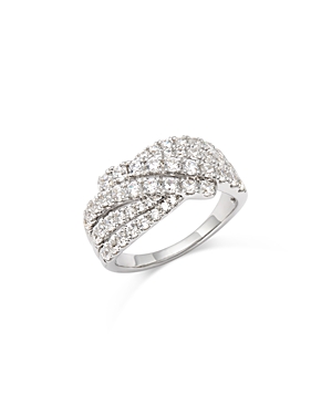 Shop Bloomingdale's Diamond Crossover Ring In 14k White Gold, 1.50 Ct. T.w.