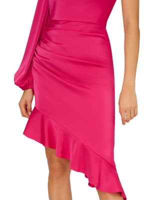 One Shoulder Satin Cocktail Dress