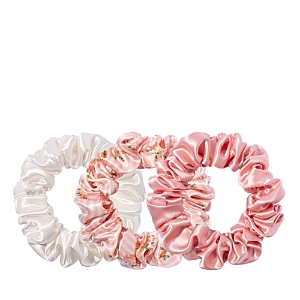 Shop Slip Pure Silk 3-pack Large Scrunchies In Petal