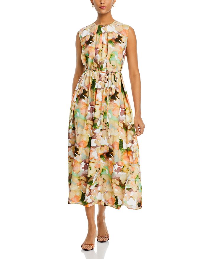 Misook Pleated Watercolor Dress | Bloomingdale's