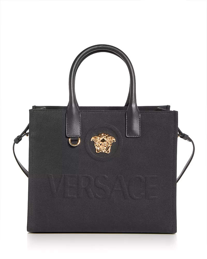 Versace La Medusa Canvas Small Tote Bag