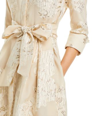 Metallic Jacquard Shirt Dress Gown