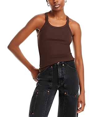 Re/done Women's Cotton Rib-knit Tank Top In Cocoa