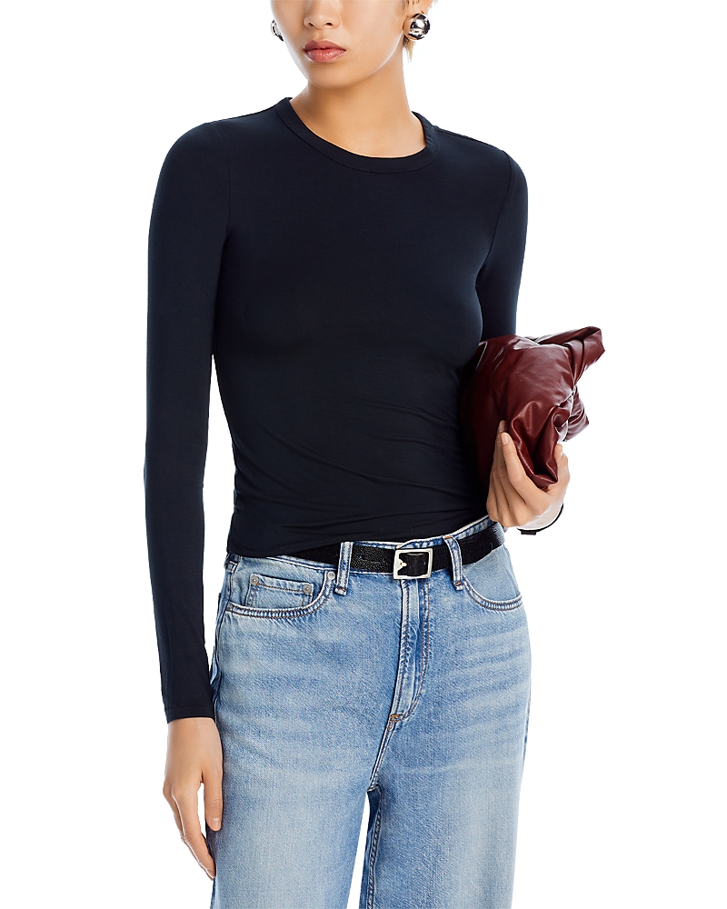 Rag & Bone Luca Slim Fit Crewneck Top In Black