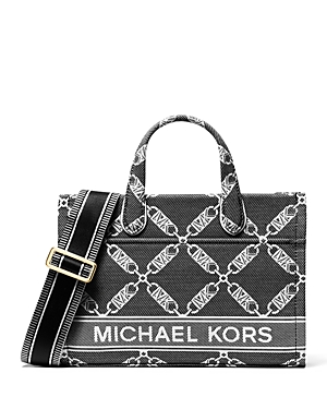 Michael Kors Michael Empire Logo Gigi Small East West Messenger Bag In Black/optic White