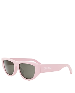 Shop Celine Monochroms Cat Eye Sunglasses, 55mm In Pink/gray Solid