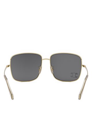 CELINE Rhinestone Triomphe Square Sunglasses, 59mm