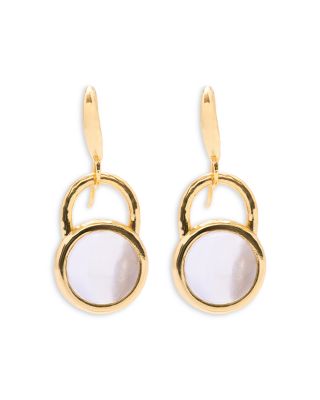 Capucine De Wulf Blandine Quartz Cabochon Drop Earrings in 18K Gold Plated