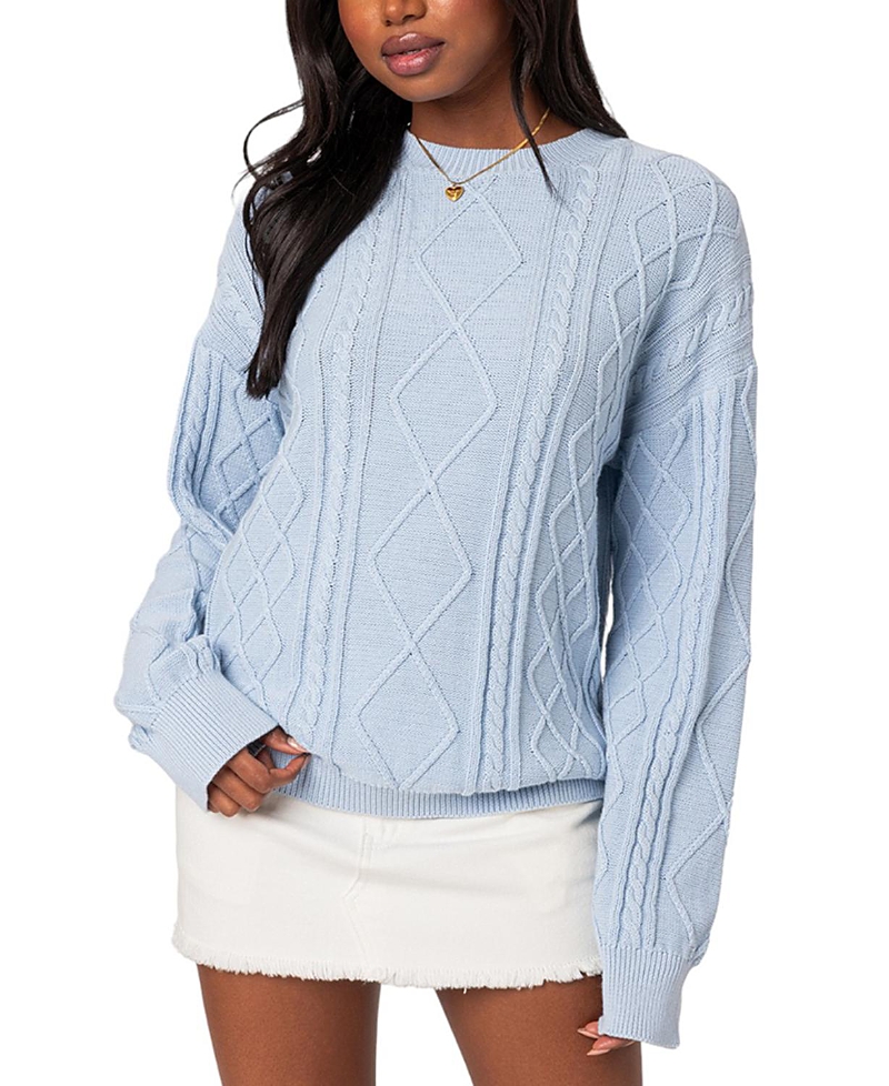 Edikted Jessy Cable Knit Oversized Sweater
