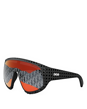 Shop Dior 3d M1u Mask Sunglasses In Black/orange Solid