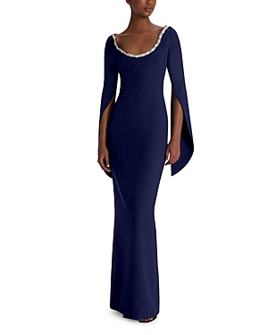 Safiyaa Everene Embellished Gown In Azurite