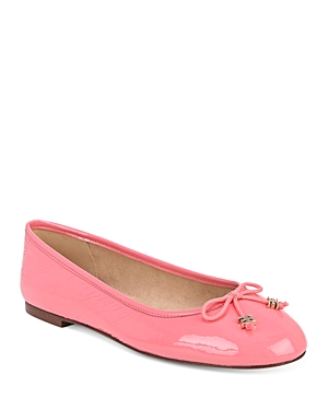 Shop Sam Edelman Women's Felicia Luxe Slip On Bow Ballet Flats In Pink Lotus