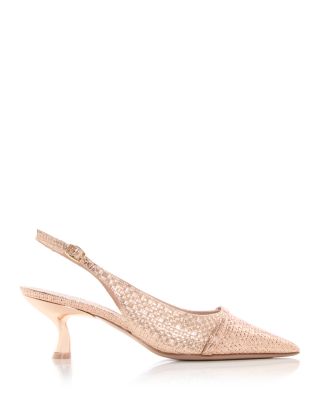 Women's Jama Embossed Slingback Kitten Heel Pumps