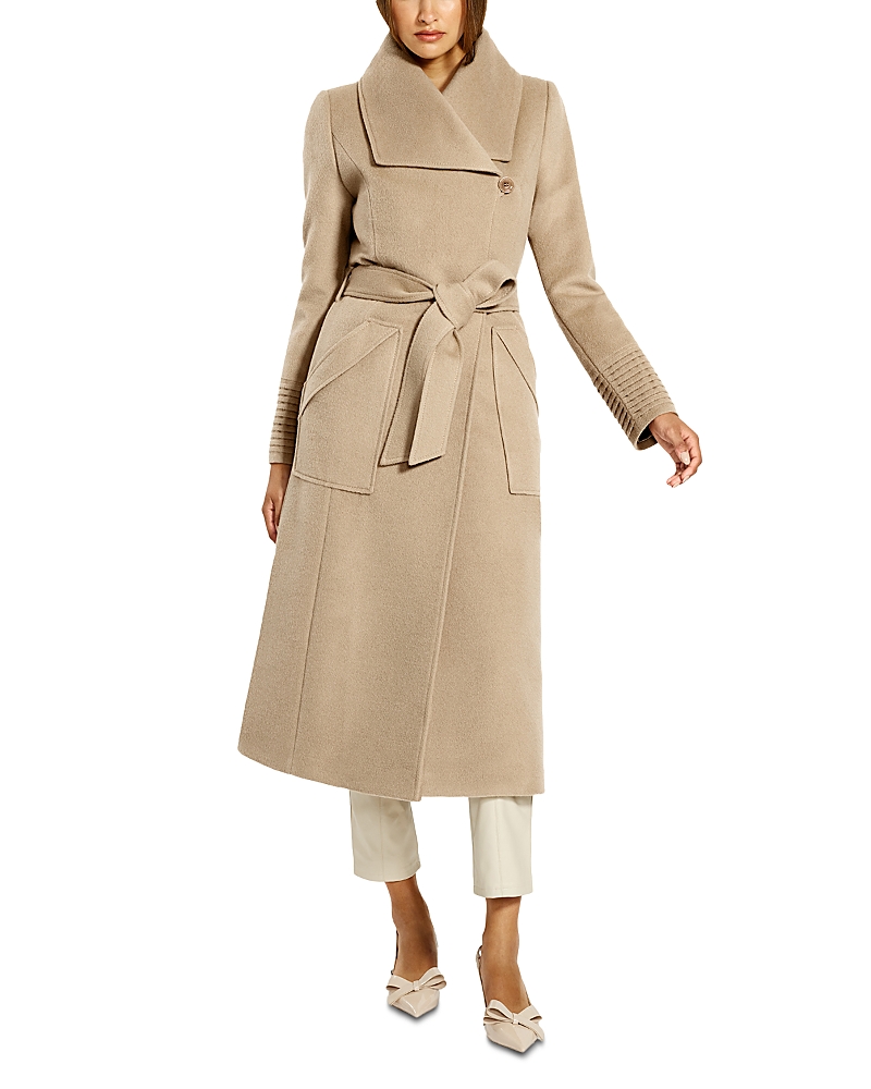 Sentaler Long Wide-collar Alpaca Wrap Coat In Camel