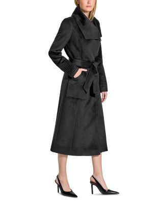 Wide Collar Long Wrap Coat