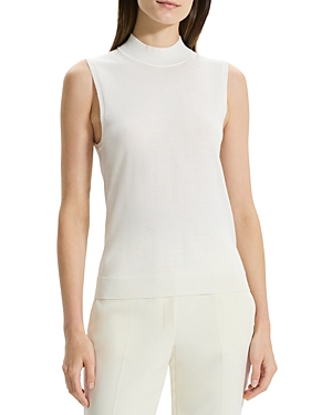 Shop Theory Sleeveless Mock Neck Top In New Ivory
