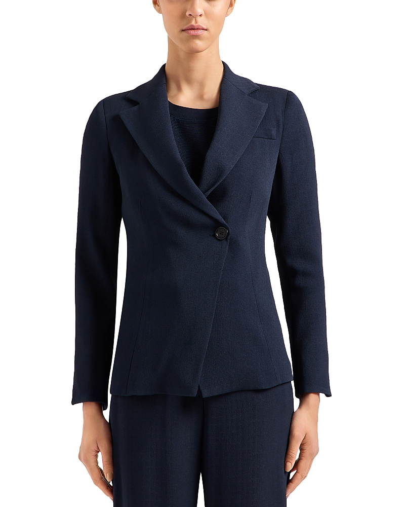 Shop Emporio Armani Icon Frisottino Jacket In Striped Blue