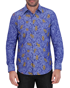Shop Robert Graham Bankroll Limited Edition Cotton & Silk Classic Fit Button Down Shirt In Multi