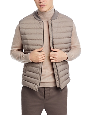Shop Herno Zip Front Padded Vest In Taupe