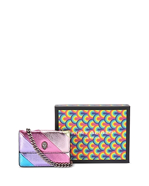 Shop Kurt Geiger Micro Kensington Crossbody In Pink Multi