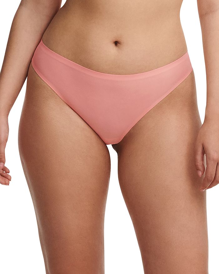 Shop Chantelle Soft Stretch One-size Seamless Thong In Candlelight