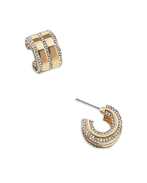Shop Baublebar Kaitlyn Pave Huggie Hoop Earrings In Gold Tone