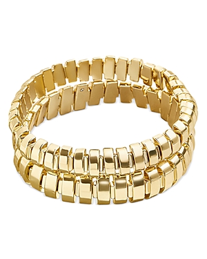 Keegan Beaded Stretch Bracelet in Gold Tone, Set of 2