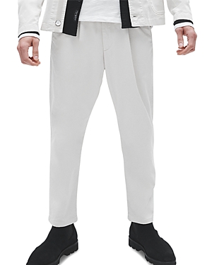 Shop Rag & Bone Cotton Blend Classic Fit Pleated Chino Pants In Turtledove