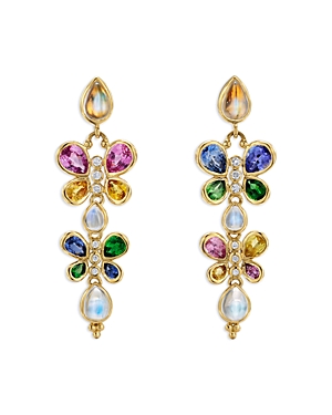 Temple St. Clair 18K Yellow Gold Cl Color Multi Gemstone & Diamond Luna Flutter Drop Earrings
