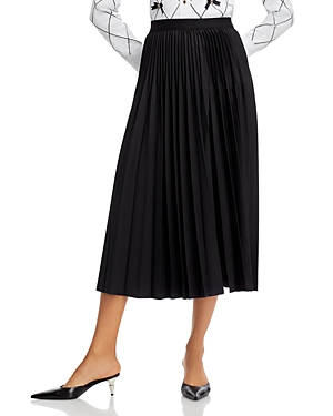 Shop Nancy Yang Pleated Midi Skirt In Black