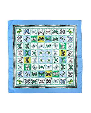 Shop Echo Butterfly Display Silk Square Scarf In Blue/green