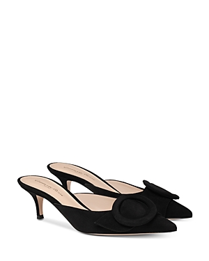 Shop Gianvito Rossi Women's Portofino Pointed Toe Mules In Black