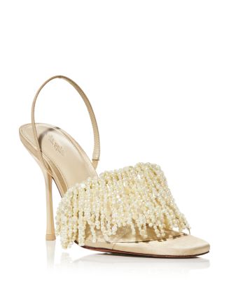 Cult Gaia Women's Cassia Imitation Pearl Adorned High Heel Sandals