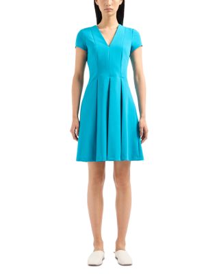 Emporio Armani - Cady Tech Fabric V Neck Dress