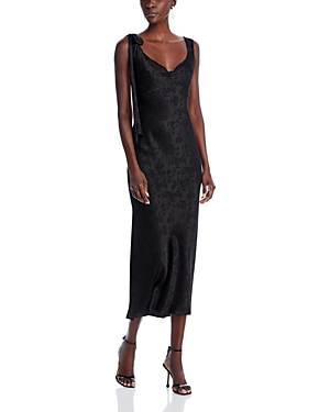 Shop Aqua X Liat Baruch Silk Jacquard Maxi Dress - 100% Exclusive In Black