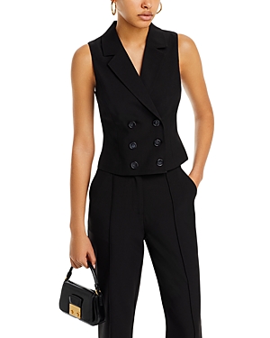 Aqua Double Breasted Waistcoat - 100% Exclusive In Black