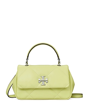 Tory Burch Kira Diamond Quilted Leather Top Handle Bag In Green
