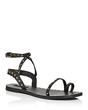 Shop Aqua Women's Anisa Studded Strappy Sandals - 100% Exclusive In Black Leather