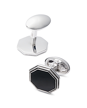 Jan Leslie Octagon Sterling Silver & Onyx Cufflinks