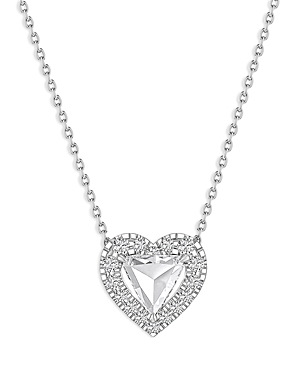 Diamond Heart Pendant Necklace in 18K White Gold, 0.33 ct. t.w.