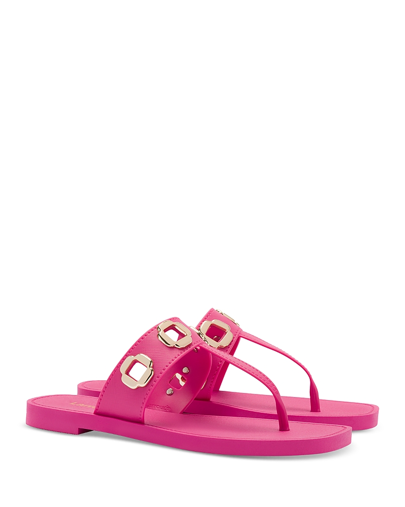 Larroude Women's Milan Grommet Thong Sandals In Pink