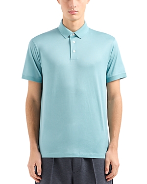 Shop Emporio Armani Jersey Regular Fit Polo Shirt In Solid Medium