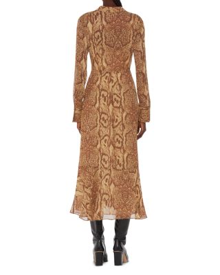 Serpent Print Midi Dress