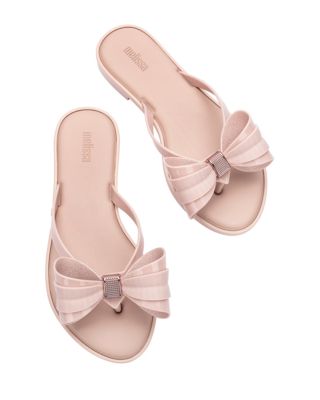 Women's Flip Flop Slim Bow Detail Thong Sandals