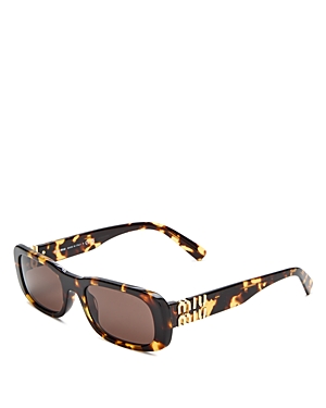 Miu Miu Rectangular Sunglasses, 53mm In Brown
